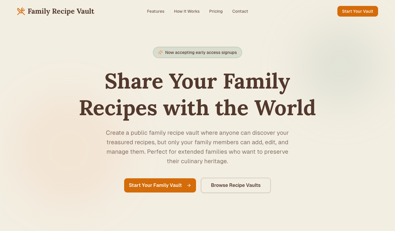 Family Recipe Vault